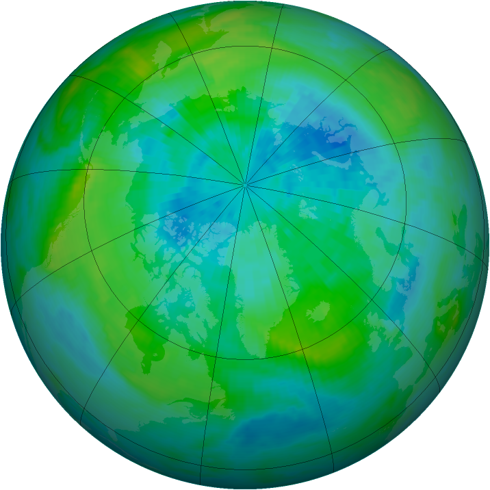 Arctic ozone map for 20 September 1984